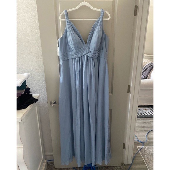 NWT, new, never worn Azazie “Maren” bridesmaid dress, size 20, dusty blue - Picture 3 of 16